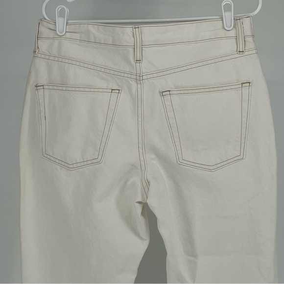 TOPSHOP MATERNITY NWT MOM PULL ON JEANS STRAIGHT LEG OVERBUMP WHITE 28 30 - Picture 6 of 12
